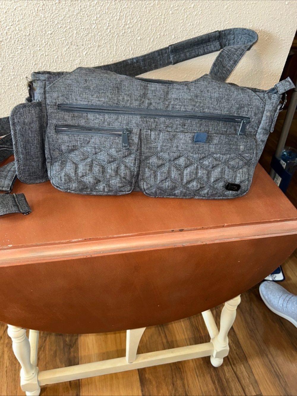 lug Charcoal Quilted Satchel Crossbody Bag - Picture 6 of 6